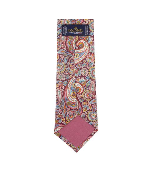 LE COLONEL Red Liberty Fig Lee Manor Tie for men