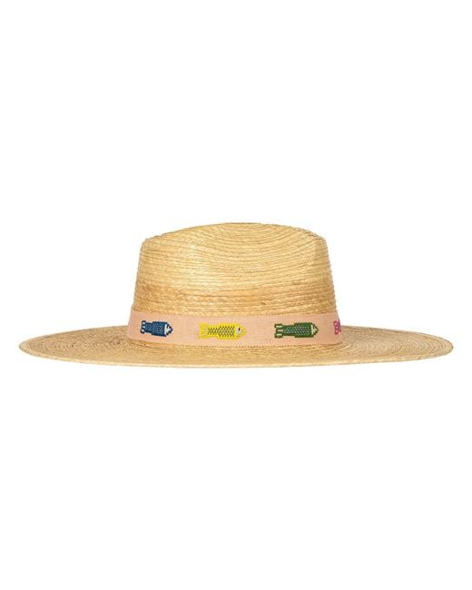 SUNSHINE TIENDA Natural Colorful Fin Palm Hat