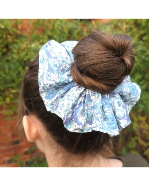Lime Tree Design Blue Hair Scrunchie Lodden