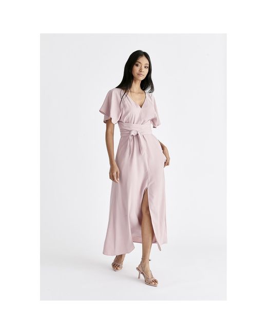 Paisie Pink Maxi Waist Tie Dress