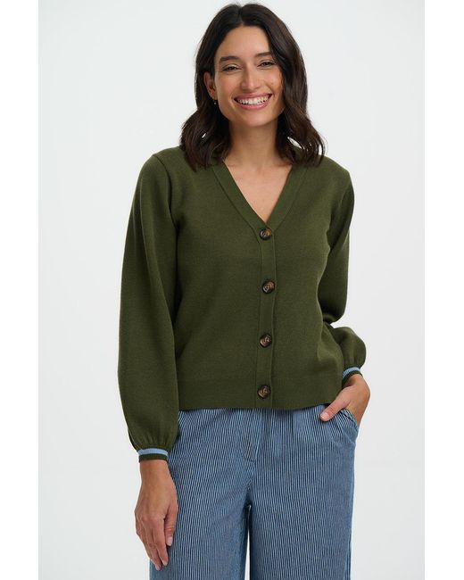 Sugarhill Green Adrian Cardigan Khaki, Leopard Jungle