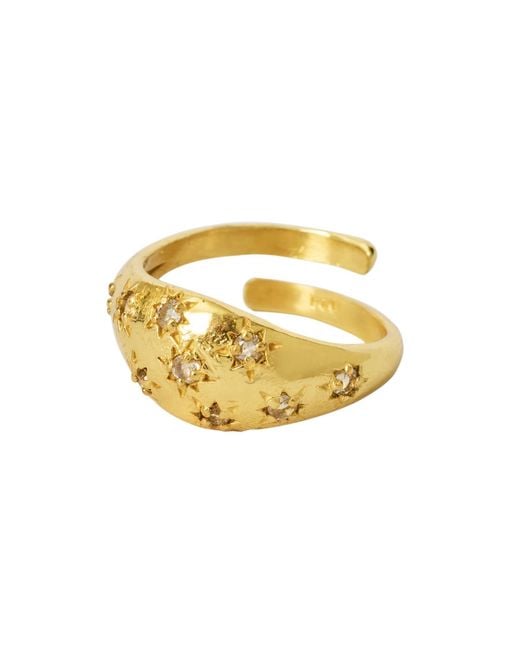 YAA YAA LONDON Metallic Neutrals Precious Daughter Topaz Gemstone Vermeil Ring