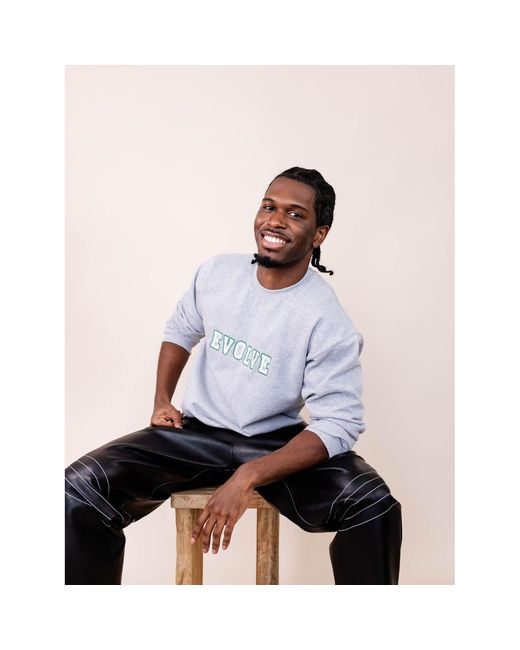 Nooltrends Gray Evolve Varsity Embroidered Sweatshirt for men