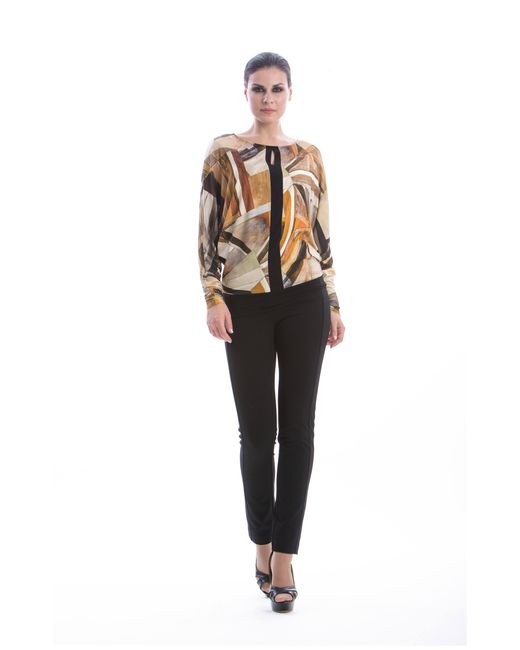 Conquista Metallic Print Panel Detail Top