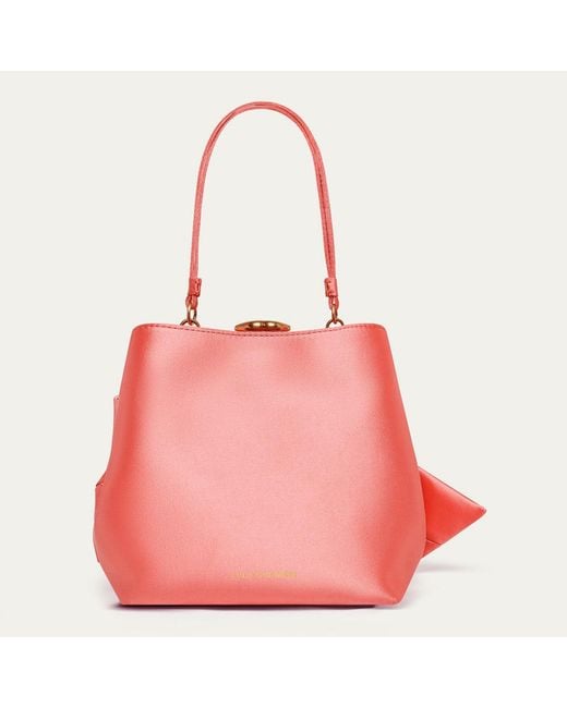 Lulu Guinness Pink Satin Bow Ruby Handbag
