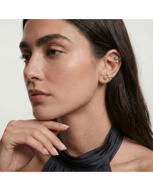 seree Green Colette Jade And Pearl Ear Cuffs