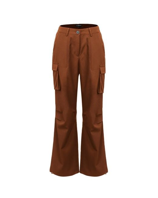 Smart and Joy Brown Drawstring Ankle Cargo Pants