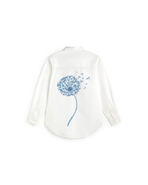 Thinking Mu White Dandelion Odie Oversize Shirt