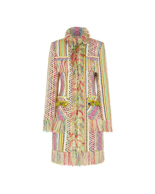 Beatrice von Tresckow Metallic Technicolour Fringed Lacy Coat