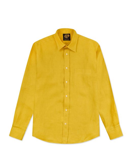 Gresham Blake Men's Yellow Linen Shirt