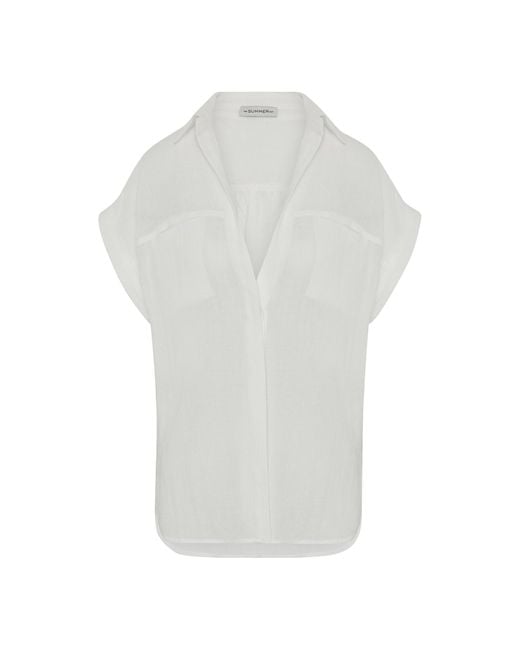 The Summer Edit White Mali Linen Shirt