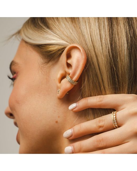 BLOOMTINE | Earth Angel HQ White Illuminess Premium Vermeil Double Ear Cuff