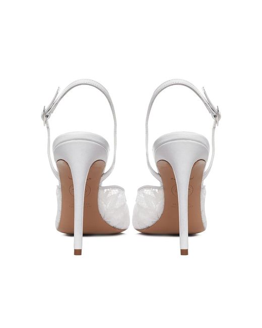Ginissima White Ines Lace Slingbacks