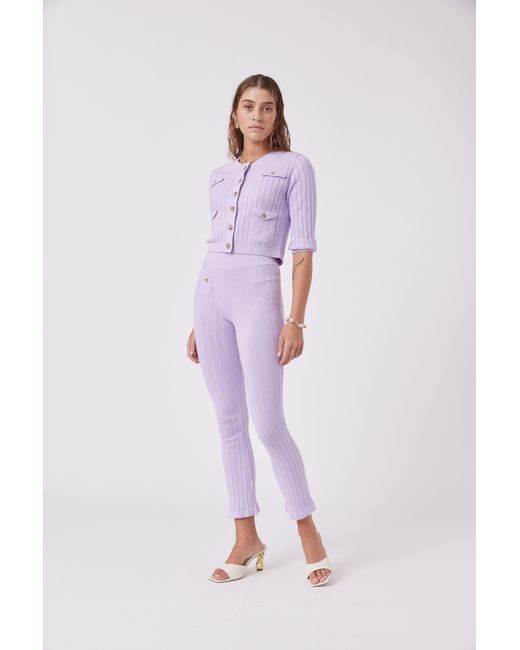 MNK Atelier Purple 80S Inspired Silk Blend Knit Pants