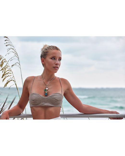 Adriana Pappas Designs Metallic Gemstone Hearts Necklace