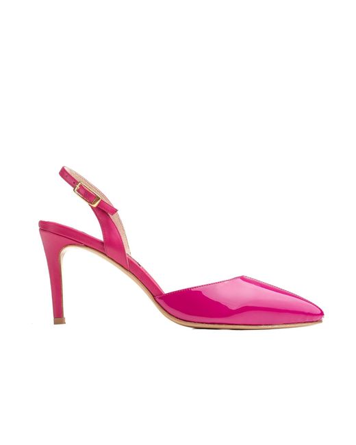 Rosamund Muir London Pink Augusta Fuchsia Duo-Texture Slingback Heels