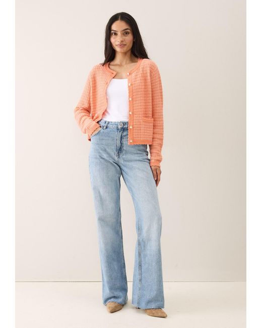 Loop Cashmere Pink Crew Neck Cardigan