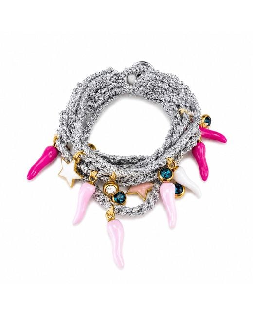 Hilo De Mar Metallic Layered Crochet Bracelet