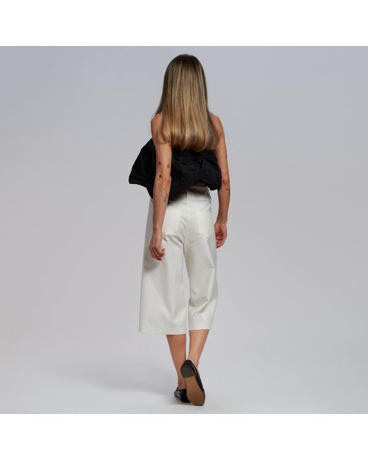 Hedare Gray Capri Leather Trousers