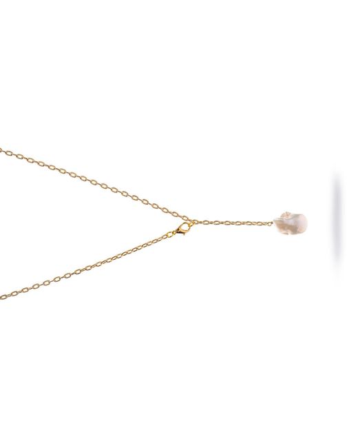 Ebru Jewelry Metallic Eternal Balance Adjustable Pearl Necklace