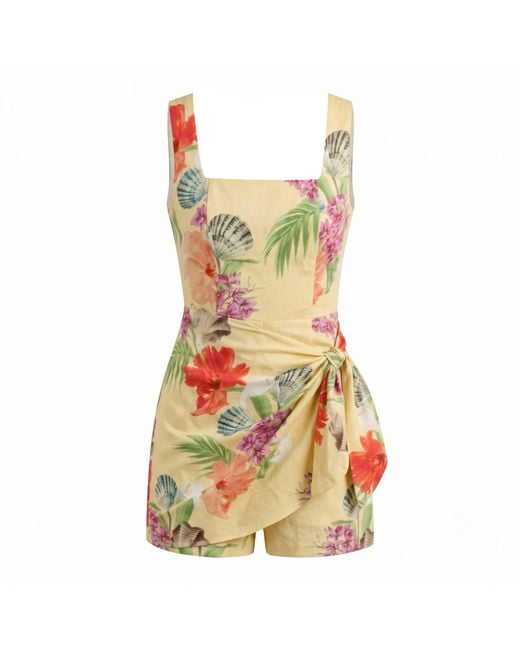 Yumi Kim Green Raye Linen Romper