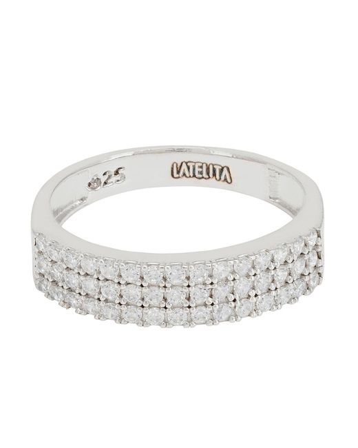 Latelita London White Charleston Art Deco Cocktail Ring