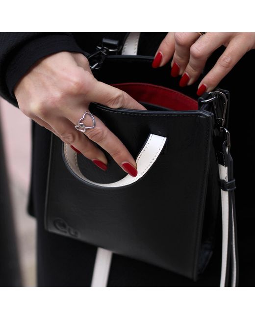 Qu Black Glam Mini Tote Bag