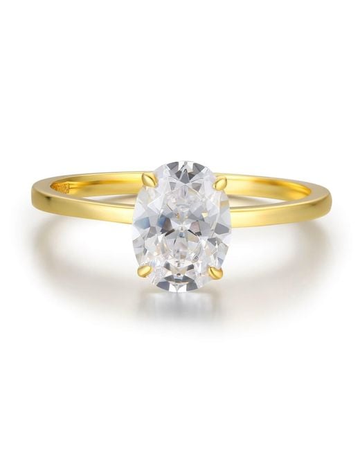Azura Jewelry New York Metallic Hidden Ruby Heart Oval Moissanite Solid Ring