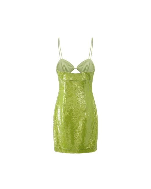 Aisl Green Sequin Cutout Cup Mini Dress