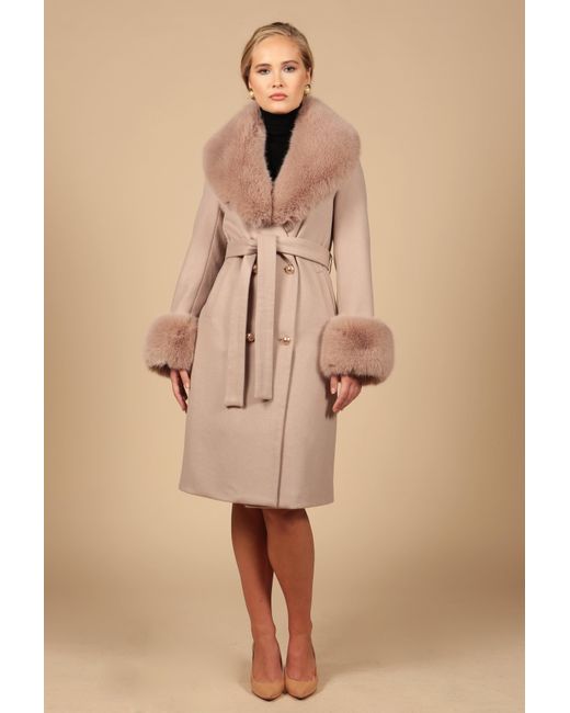 Santinni Pink Marlene Cashmere & Wool Coat