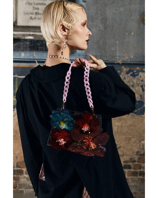Natalia Petruch Red Vivi Velvet Handbag
