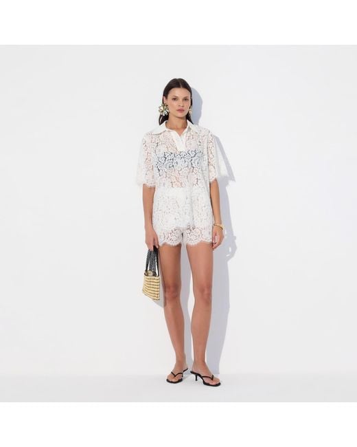 Thisisu Collection White Isla Beachwear Lace Top