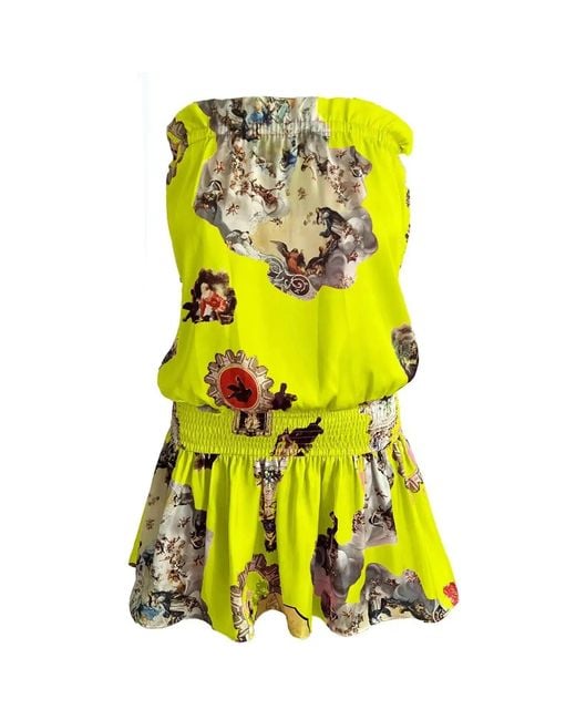 Maxjenny Yellow Beach Mini Dress