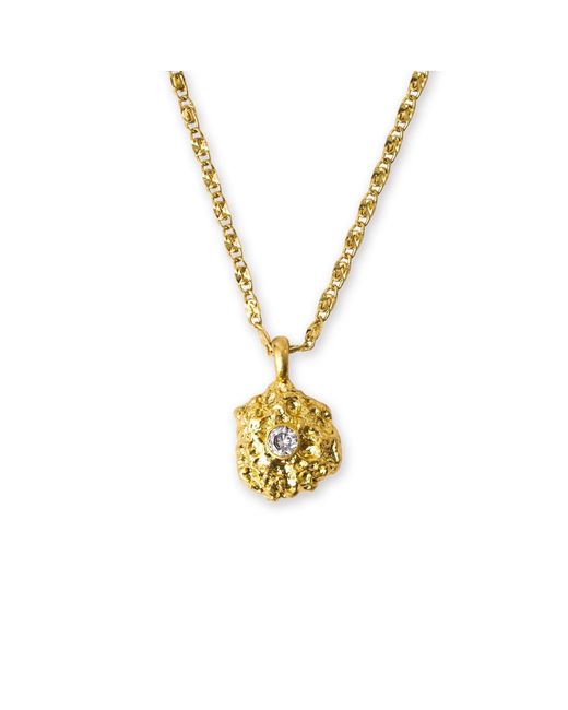 Classicharms Metallic Shayla Molten Clear Zirconia Pendant Necklace