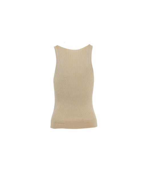 Theo the Label Natural Neutrals Eos Ribbed V-tank