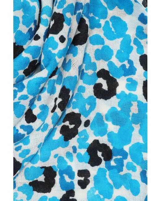 Mercy Delta Blue Cashmere Square Scarf Pina Colada Aqua