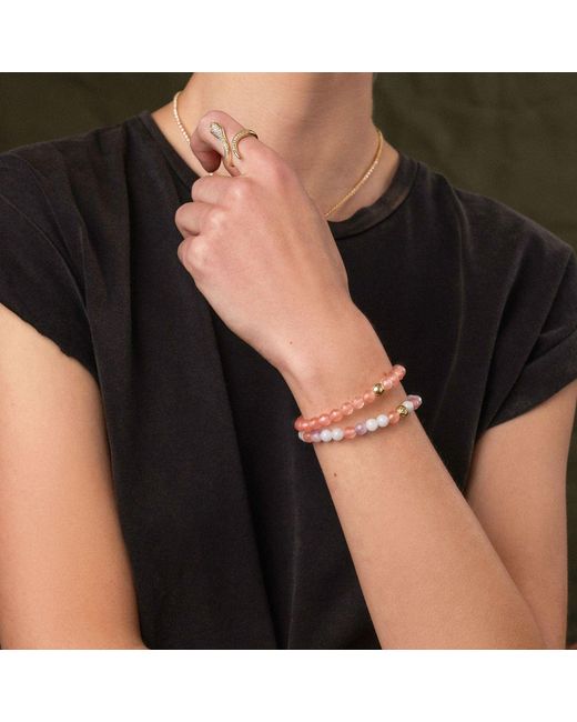 Nialaya Multicolor Wristband With Cherry Quartz, Amethyst And Aquamarine