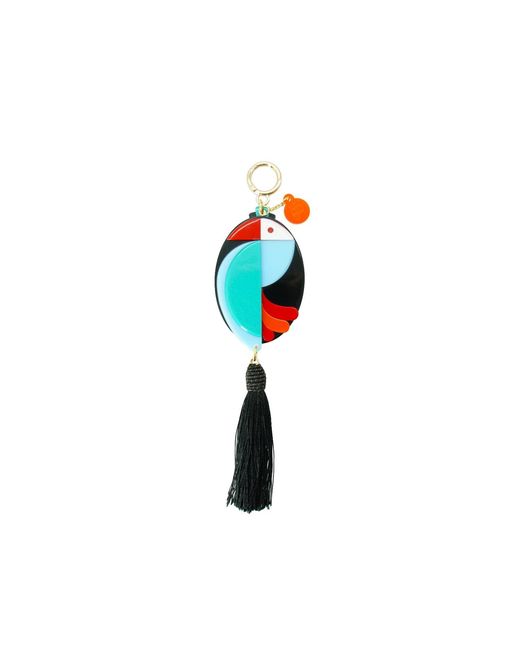 Gissa Bicalho Blue Handmade Acrylic Mirror Bag Bird Of Paradise