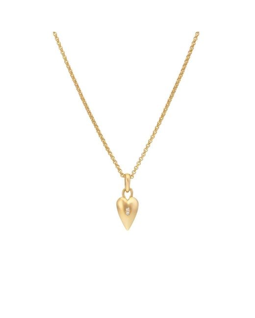 Dinny Hall Metallic My World Heart Shield Charm Necklace