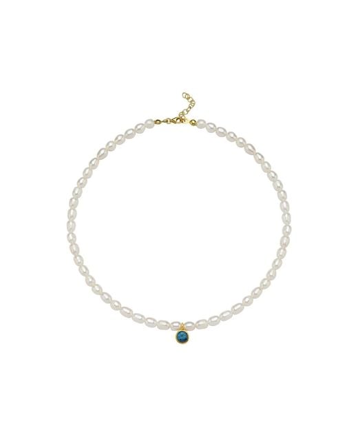 LINYA JEWELLERY Metallic Cosmic Big Pearl Zodiac Necklace Birthtone