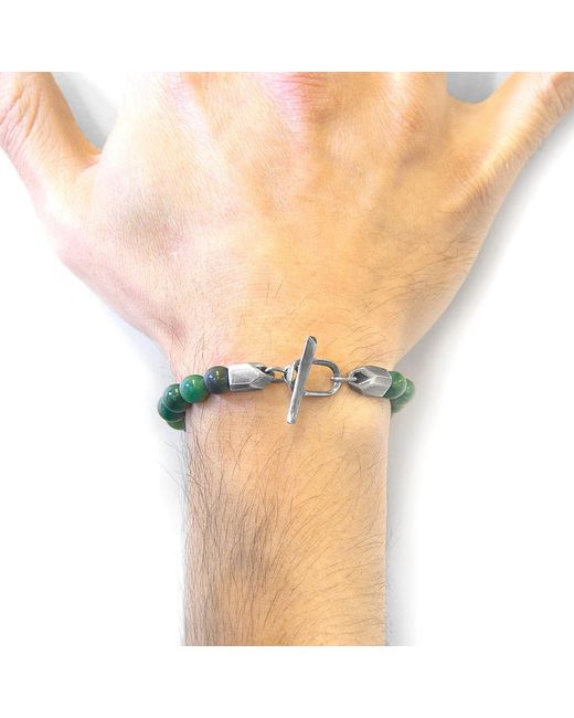 Anchor and Crew Green Jade Tinago & Stone Beaded Bracelet for men