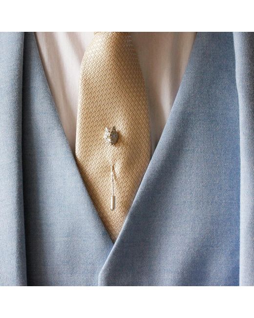 Lee Renee Metallic Wolf Tie Pin/Twist Tie Pin – for men