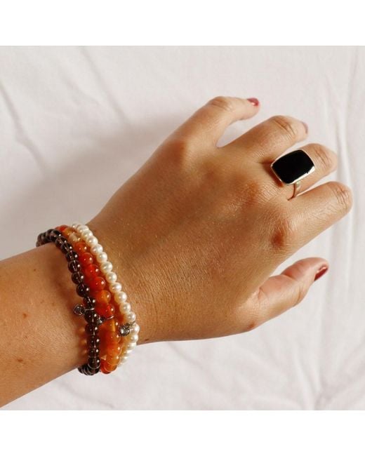 FV Jewellery Black La Stèle Onyx Rectangle Ring