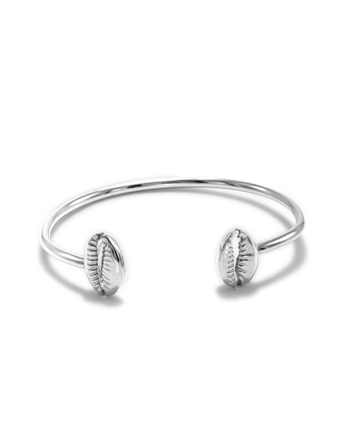 Jaredjamin White Cowrie Shell Cuff Bracelet for men