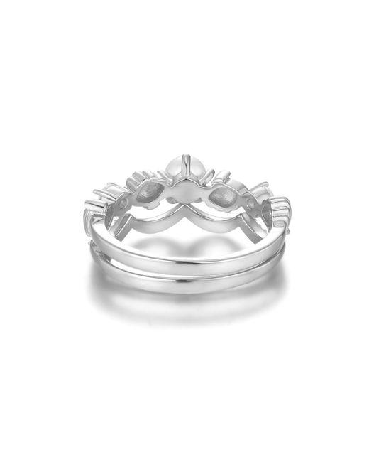 Azura Jewelry New York White Pearl Lagoon Ring Set Vermeil