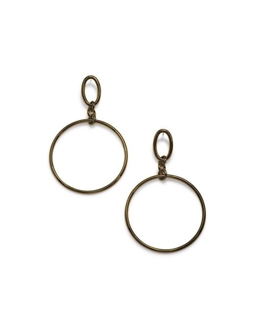 Jaredjamin Metallic Antique Ophelia Drop Hoop Post Earrings