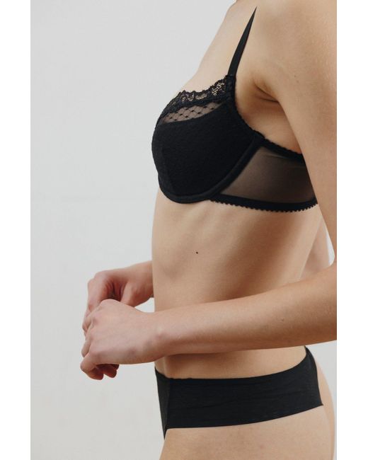 Verdant Intimates Gray Dot Mesh Thong