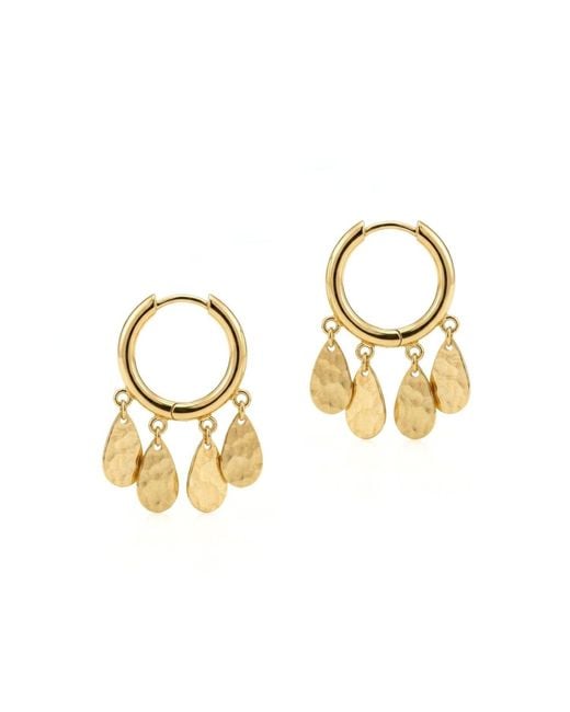 Jaredjamin Metallic Sienna Hammered Teardrop Hoop Earrings
