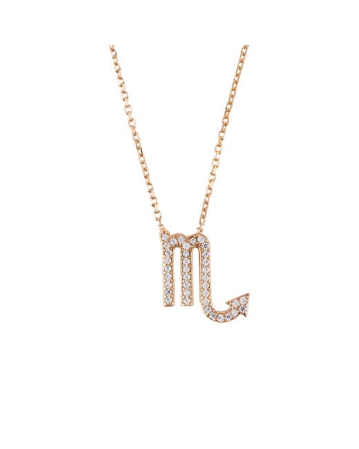 Latelita London Metallic Zodiac Star Sign Pendant Necklace Scorpio