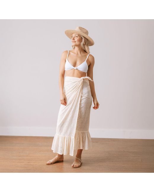 SUNSHINE TIENDA Natural Ivory Eyelet Vienna Sarong